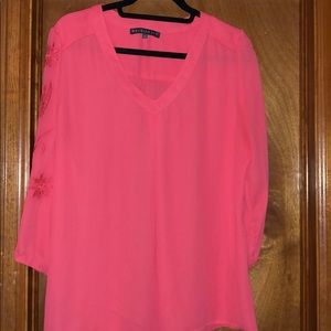 Coral 3/4 sleeve blouse